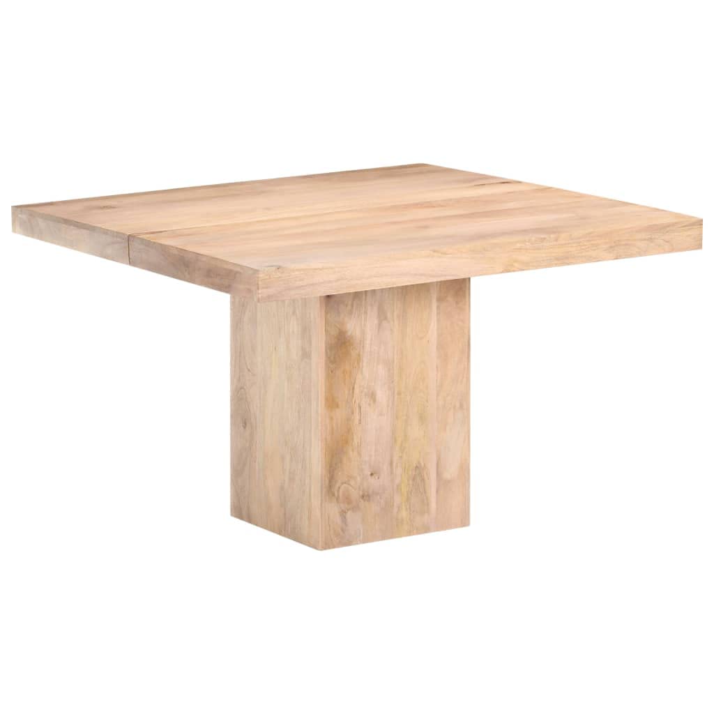 Mesa de comedor de 120 x 120 cm, mango de madera maciza de acabado natural, moderna mesa de madera con base robusta, mesa de cocina para comedor, salón y balcón