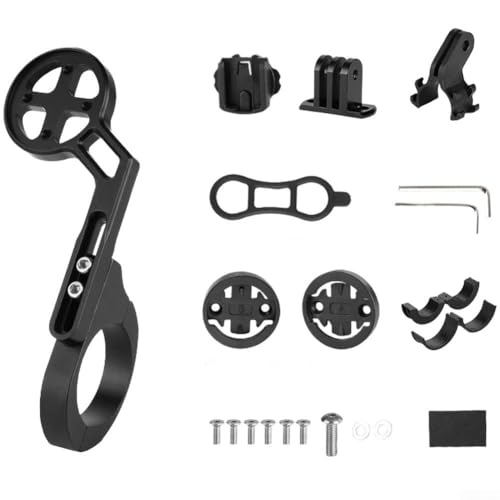 Yelvera Bicycle Computer Mount Kit With Light And Camera Adapter For Garmin And For Bryton, Aluminum Alloy Handlebar Extender Bracket For Cycling Gps