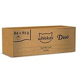 whiskas 1 plus Adult Tasty Duo in Jelly 84 Pouches, Adult Wet Cat Food, Surf and Turf, Megapack (84 x 85 g)