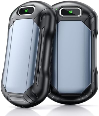 8000mAh Hand Warmers Rechargeable 2 Pack, AI Smart Chip 22Hrs Long Safe Heat, Quick Charge Electric Portable Pocket Heater, Warm Gifts for Christmas, Outdoor, Golf, Hunting, Camping Accessories