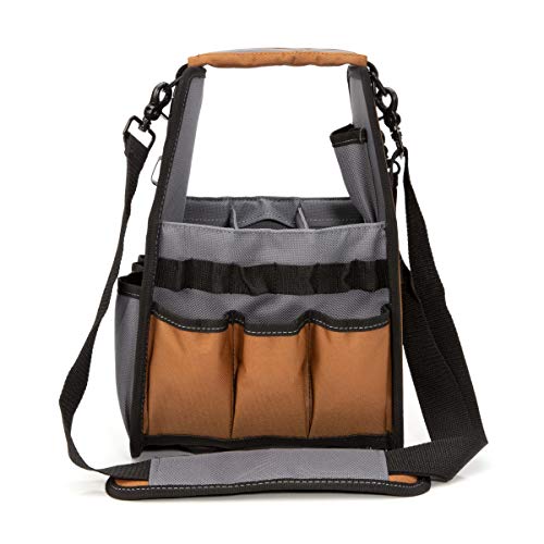 Dickies 23-Pocket Utility And Maintenance Tote/Tool Organizer, Detachable Padded Shoulder Strap, Puncture Resistant #TOP1