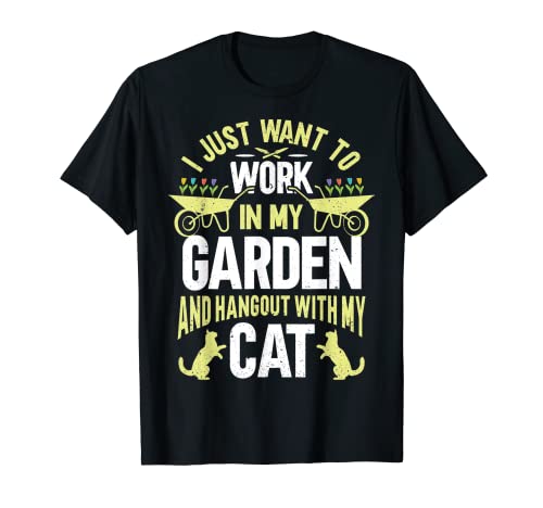 Jardinería y amantes de los gatos Divertido jardinero de plantas Camiseta