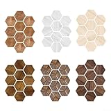 10 pegatinas hexagonales de PVC para pared, imitación de madera,...