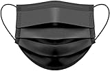 50 Pcs Face Masks Disposable Black Breathable Dust Mask Stretchable Elastic Ear Loops - Black Face...