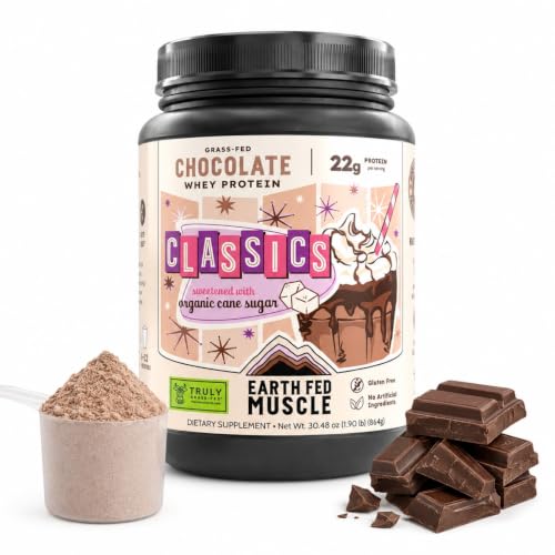 Image of Earth Fed Muscle Classics Chocolate Grass-Fed Whey Protein with Real Sugar Seasonal Flavor