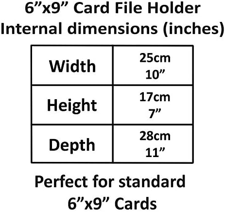 Acrimet 6 x 9 Card File Holder Organizer Metal Base Heavy Duty (AZ Index Cards and Divider Included) (White Color with Crystal Plastic Lid Cover)