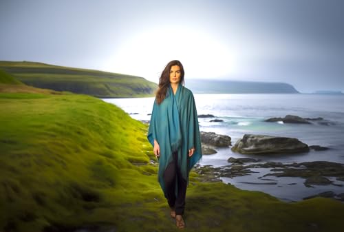 Biddy Murphy Irish Warm & Soft Lambswool Pashmina Shawl & Wrap for Women, Oversized Warm & Cozy Ruana, Made in Ireland4