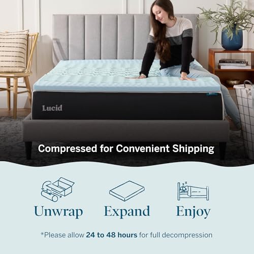 LUCID 2 Inch Gel Memory Foam Mattress Topper, Twin XL size – 5 Zones – Cooling Gel Infusion – CertiPur Certified Foam by LUCID - Image 4