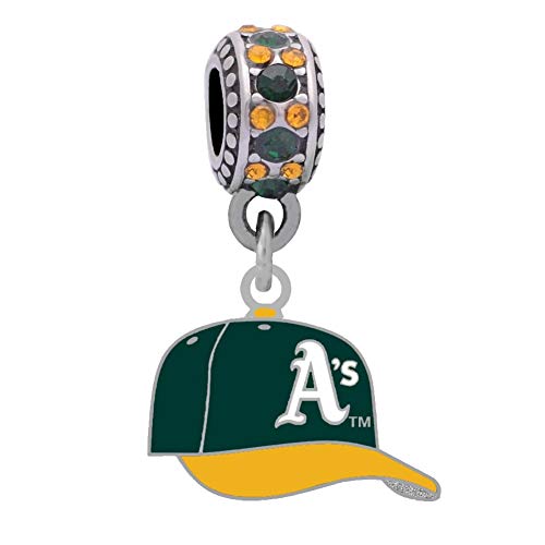 Oakland Athletics Logo Charm Compatible With Pandora Style Bracelets. Can also be worn as a necklace