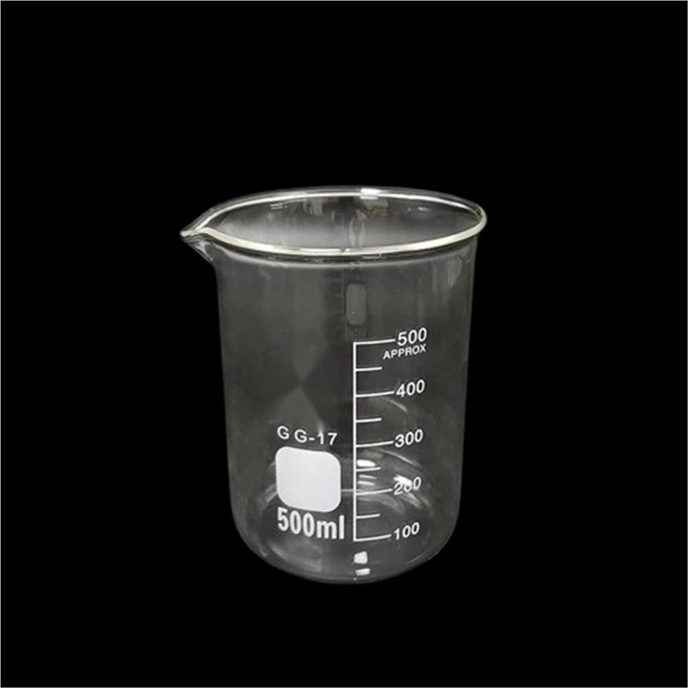 Provetta graduata in vetro, Articoli da laboratorio 25 ml a 2000 for chimica scolastica in vetro borosilicato a forma bassa(500)