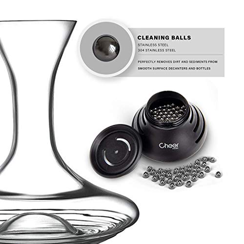 CHEER MODA Cuentas de Limpieza de Botellas de 4 mm Cuentas de Limpieza, Paquete de 300 Bolas de Limpieza Premium Reutilizables para decantadores de Vino/Botellas de Vino