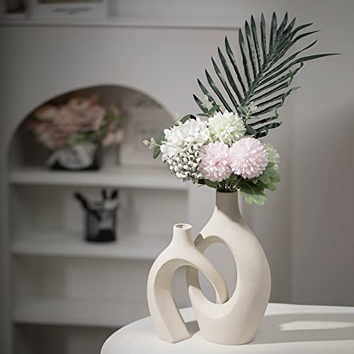 Liotww Ceramic Vases For Home Decor Set Of 2, 11 Inch Xl Matte White Ceramic Vase, Boho Modern Pampas Grass Decorative Vase For Farmhouse Wedding Dining Room Bookshelf Coffee Table Deco #TOP1