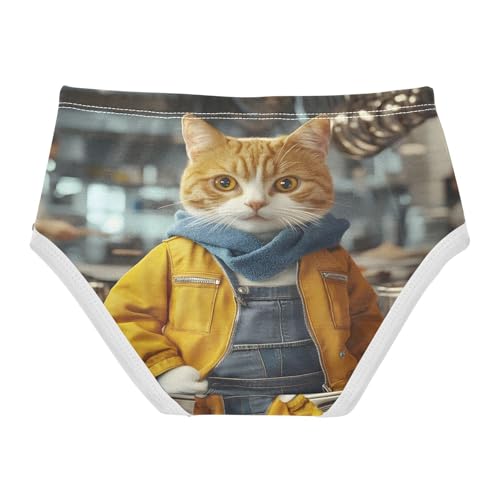 Orange and White Cat Dressed in Jeans Toddler Girls's Underwear 2T 202b88242