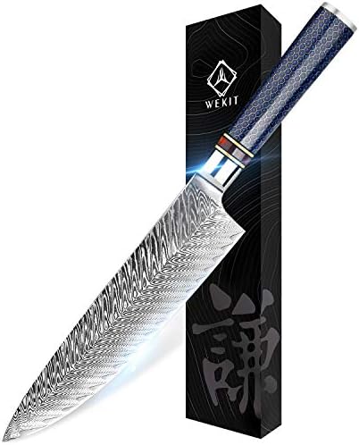 WeKit Chef Knife 8 Inch, Damascus Chef Knife Japanese VG10 Kitchen Knife Sharpest 67-Layer High Carbon Stainless Steel knife, Pro Cooking Knife, Meat Cutting Gyuto Chef Knife with Sheath