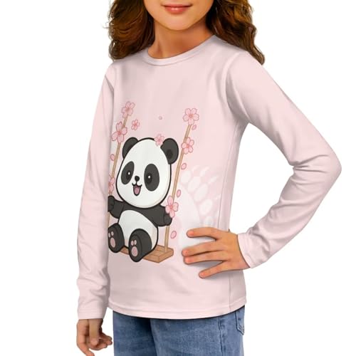 Image of Girls Long Sleeve Shirts Casual Crewneck Soft T-shirts for Girls 3-16 Years Old