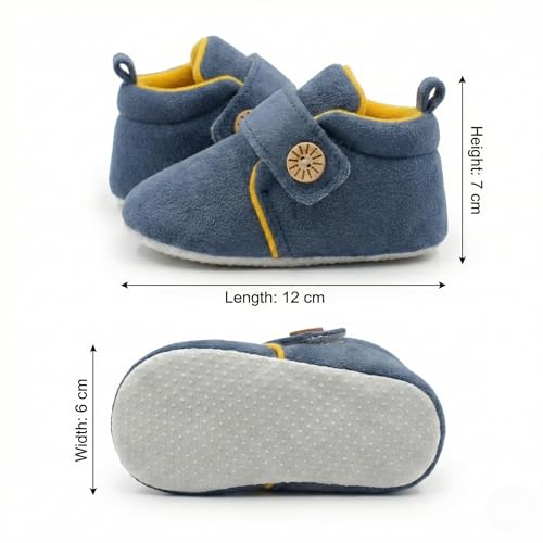 Image of Baby Shoes for Boys & Girls | Baby Boys Shoes | Soft Sole Shoes | Lightweight Breathable Baby Booties | Newborn Shoes (3-12 Months)