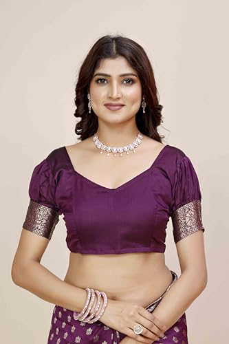 Image of Shasmi Women's Banarasi Saree Pure Kanjivaram Silk Saree Soft new ladies 2025 Design Wear Pattu Sarees Party Sari collections With Blouse Piece for Wedding sadi (PARI-218)