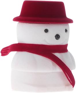 Snowman Ring Holder Christmas Jewelry Box in Red Flannel | Creative Festive Case for Earrings and Other Items, Display and Storage Use, Women