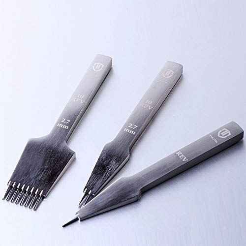 Wuta Leather Die-Steel Chisel French Style Pricking Iron Leather Punching Tool(2.7Mm-8 Teeth,Reverse) #TOP1