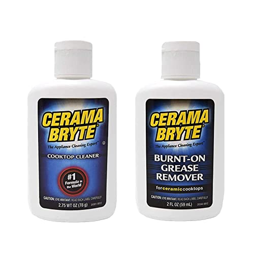 Cerama Bryte Complete Cooktop Cleaning Kit | Includes Cerama Bryte Cooktop Cleaner | Cerama Bryte Burnt On Grease Remover | Scraper Scrubber Combo | Foxtrot Microfiber #TOP6