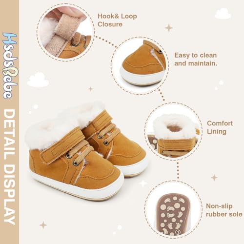Image of HsdsBebe Baby Boys Girls Pu Leather Hard Bottom Walking Sneakers Toddler Rubber Sole First Walkers Infant Cartoon Slippers Crib Shoes