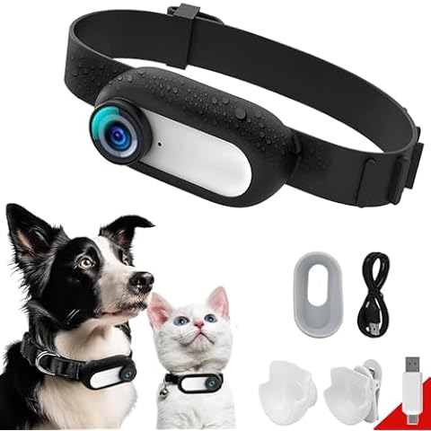 ehomful HD 1080P Cat Camera Collar with Video Record Wireless Mini Sport cam,Small Action Cameras,Body Camera for Pet Supplies Stuff,Outdoor/Inoor Birthday Gift No WiFi Cover