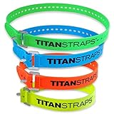 Titan Industrial Straps – Strong & Simple Tie-Downs for Construction (Welders, DIY Home) & 1st Responders – 3 Year Warranty, Batch Tested – 70 lb. Working Load, Multi-Color, Multi-Length, 4-Pack