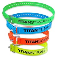 Titan Industrial Straps – Starke und einfache Spanngurte für den BAU (Schweißer, Heimwerker) & Ersthelfer – 3 Jahre Garantie, Chargengeprüft – 31 ,8 kg Arbeitslast, Rot, 4er-Pack