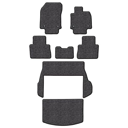 【厚さ20mm最高級マット】Aviles レクサス 新型 NX 20系 フロアマット + トランクマット (ラゲッジマット)(04:フットレスト無、トランク左右分割, 03:グレーブラック)