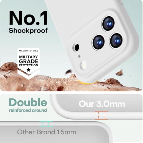Image of LOVE 3000 Designed for iPhone 17 Pro Max Case, Premium Silicone [Compatible with Magsafe][Soft Anti-Scratch Microfiber Lining] Shockproof Protective Phone Case for Men Women 6.9 inch, White