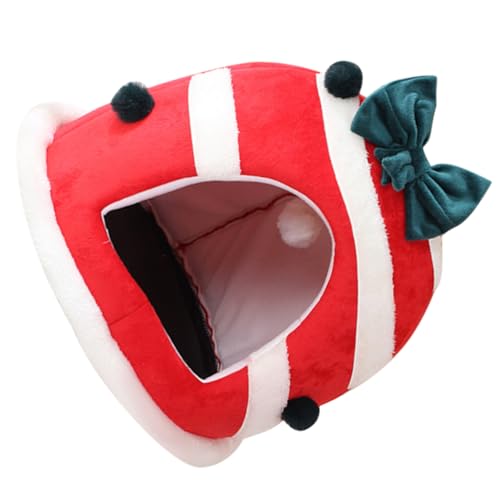 Lit de Noël pour chat avec cachette pour petits animaux