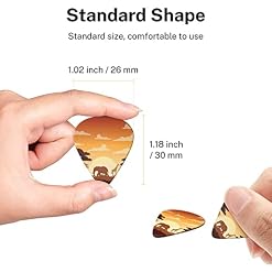 Lot de 6 médiators pour guitare acoustique, guitare électrique, basse, ukulélé Motif éléphant et girafe au coucher du… - Les Beatles, Paul McCartney, John Lennon, RIngo Starr, George Harrison Lot de 6 médiators pour guitare acoustique, guitare électrique, basse, ukulélé Motif éléphant et girafe au coucher du… – Image 7