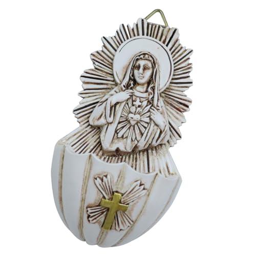 Durlo Scultura Di Maria, Famiglia, Acquasantiera, Da Appendere Alla Parete, Decorazioni Per La Casa, Sculture in Resina