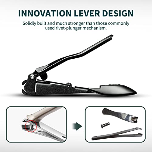 Vanwin Nail Clippers With Catcher, No Splash Fingernail Toenail Clippers With Sharp Curved Blade And Glass Nail File, Wide Jaw Opening Stainless Steel Nail Cutter Trimmer For Seniors Adult Men Women #TOP3