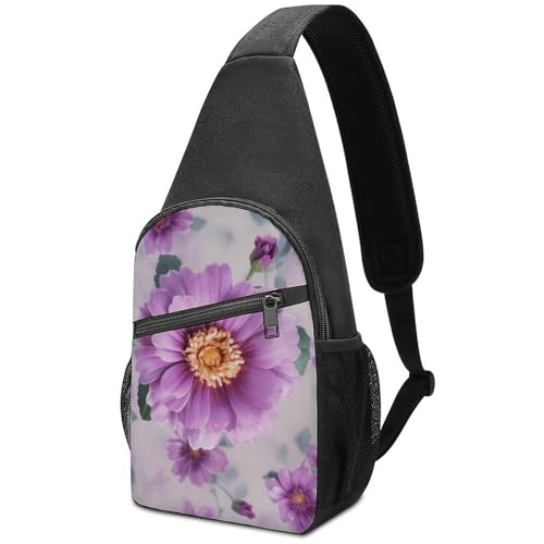 Mochila de hombro blanca con diseño floral para senderismo miniatura 1