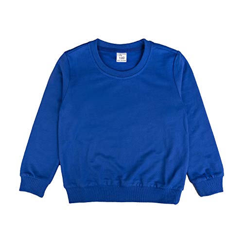 Toddler Boys Girls Sweatshirt Hoodie Top Solid Color Unisex (7T, Blue)