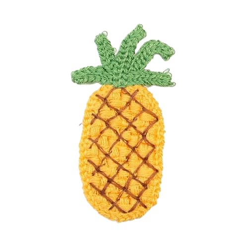 Naszywka haftowana 7 * 4CM 30 SZTUK Ananas Ręcznie Robione Szydełkowe Aplikacje Naszywki Owocowe Małe Haftowane Żelazkowe Na Ubrania(1# Pineapple)
