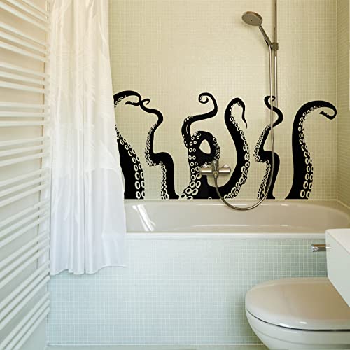 SUPERDANT 4 calcomanías de pared de tentáculos de pulpo, animales marinos, decoración de pared para el hogar, decoración de pulpo, calcomanías de vinilo para baño, tina, calcomanías de vinilo para