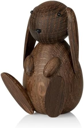 Lucie Kaas BU01SOS Wooden Rabbit Figurine Made of Smoked Oak Colour Natural Height 9 cm