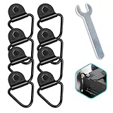 8 Pack Heavy Duty Tie Down Kit for Ruffland Kennels, 1000LB Load Capacity D-Ring Securing System with Bolts and Wrench for Easy Vehicle Installation