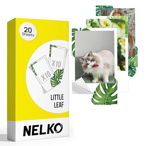 Nelko 52.3x90mm (2.06"x3.54") Premium Photo Paper, 20-Pack Genuine PP01 Pocket Printer Paper, Sticky Back Picture Paper, Compatible with Nelko PP01 Ph