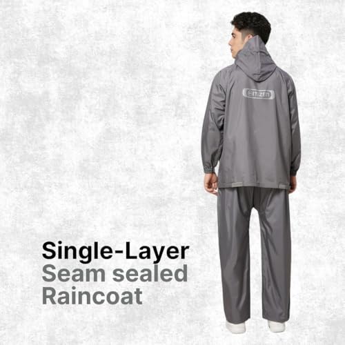 Image of Citizen Explorer Raincoat for Men with Waterproof Pant, Adjustable Inbuilt Hood & Carry Bag | Poly Rubberized PVC Coated Fabric | Durable & Lightweight Rainsuit