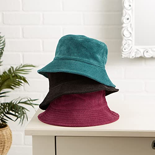 Hadley Wren Women's Foldable Bucket Hat, Corduroy Teal, One Size #TOP4