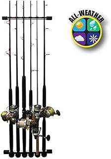 Rush Creek Creations 3 in 1 All Weather 6 Fishing Rod/Pole Storage Wall/Ceiling