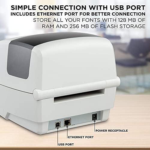 Bcl D110 Label Printer, Ethernet & Usb Port, Prints 4X6 Shipping Mailing Postage Barcode & Address Labels, Direct Thermal Inkless Printer, Usb Printer Cable Included, Windows & Mac Compatible #TOP5
