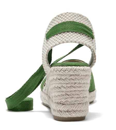 Image of Womens Espadrille Wedge Sandals Closed Toe Platform Lace Up Ankle Strap Slingback Summer Dress Shoes