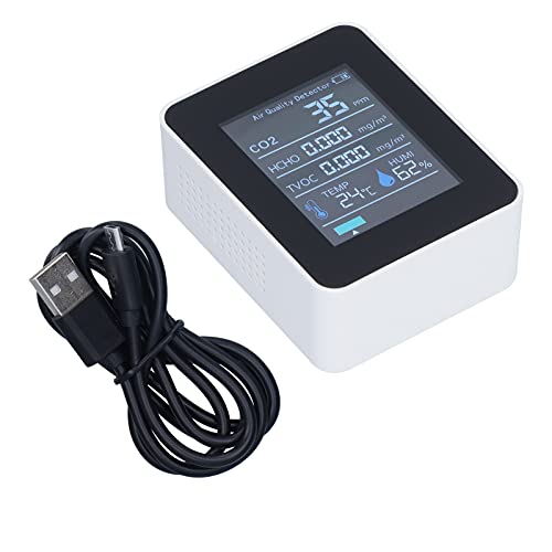 Air Quality Monitor with Clear Alarm Smart Display Real Time Portable Detector for Home Office (ABS Material White) by EIMSOAH - Used condition - US$18.09
