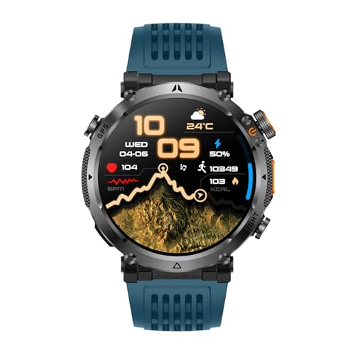 Montre Intelligente GPS Bleue Écran Tactile 1,7" avec Appel Bluetooth Étanche 3 ATM