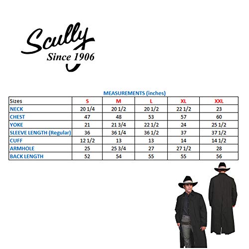 Scully Men's Long Canvas Duster Jacket, Brown, Large #TOP2