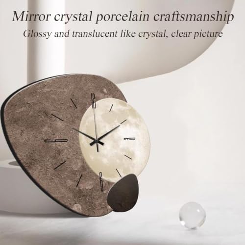 ZGLGKL Creative Hanging Clock with Led Light, Irregular Creative Decorative Clock, Imitation 3D Wall Art Decor, Simple Art Decorative for Home Restaurant Hotel (Orange, 19.7"×19.7") - Image 4
